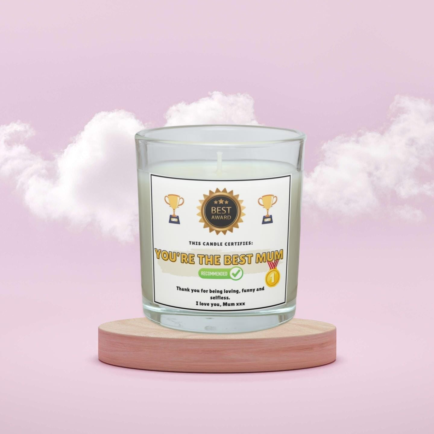 Best Mum Award Personalised Candle | Best Mum Award Gift | Funny Gift for Mum | Funny Message Mum Gift | Novelty Mum Candle | Mum Message Etsy