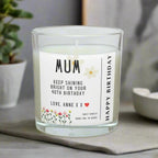 Happy Birthday Mum Flowers Personalised Candle | Birthday Gifts for Mum | Mother Birthday Candle | Happy Birthday Mum Message Custom Candle Etsy