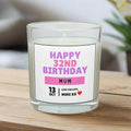 Happy Birthday Mum Personalised Candle | Birthday Gifts for Mum | Mum Birthday Message Candle Gift | Birthday Date Gift | Mum Pink Birthday Etsy