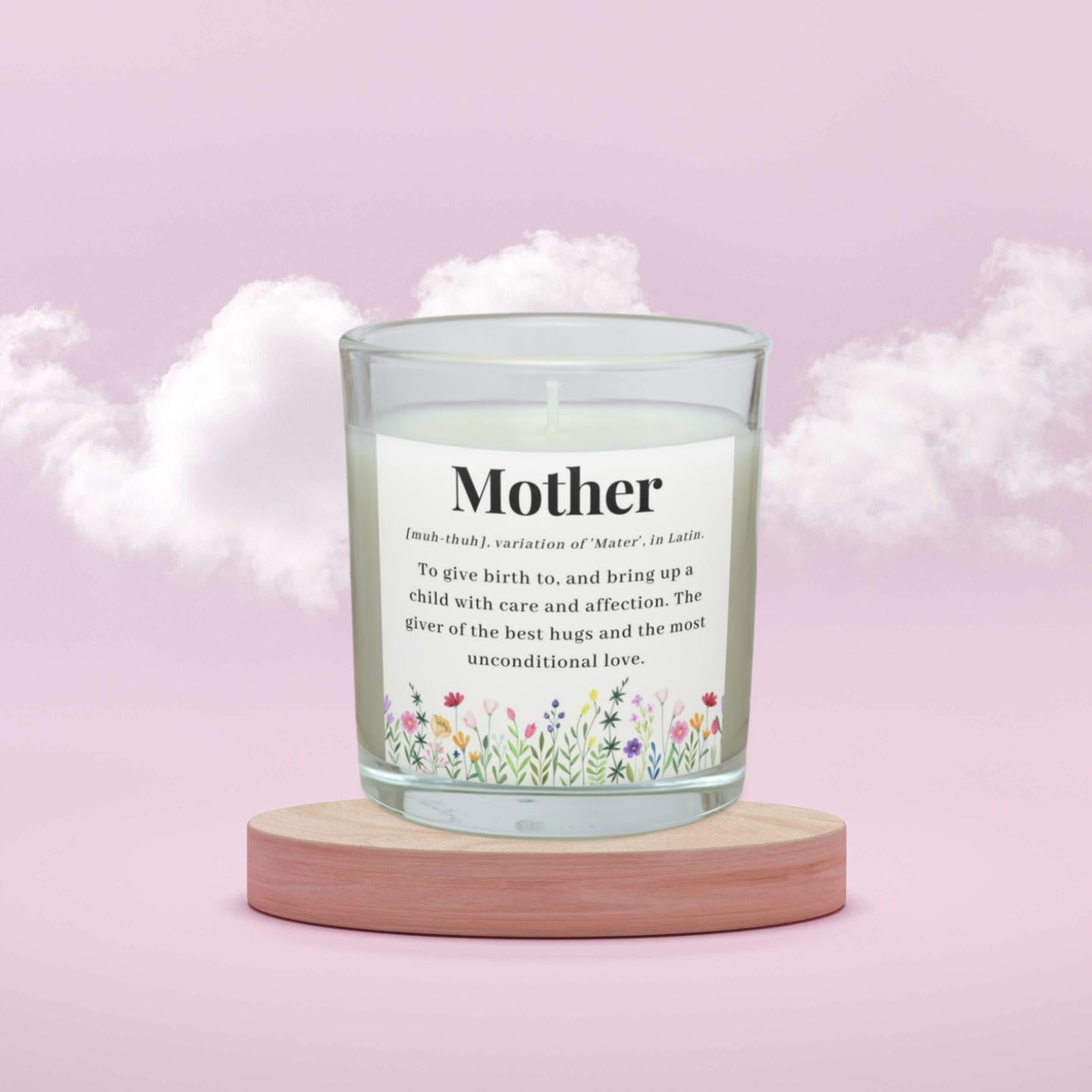 Mother Noun Quote Flowers Personalised Candle | Mum Noun Quote Candle | Gift for Mum | Mum Birthday | Mother's Day Gift | Best Mum Candle Etsy