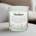 Mother Noun Quote Flowers Personalised Candle | Mum Noun Quote Candle | Gift for Mum | Mum Birthday | Mother's Day Gift | Best Mum Candle Etsy