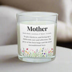 Mother Noun Quote Flowers Personalised Candle | Mum Noun Quote Candle | Gift for Mum | Mum Birthday | Mother's Day Gift | Best Mum Candle Etsy
