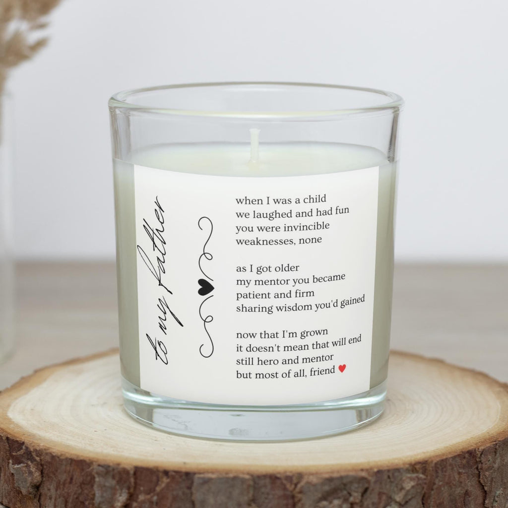 To my Father Message Personalised Candle | Dad Appreciation Gift | Message Poem Gift for Dad | Thank You Dad | Custom Message Gift for Dad Etsy