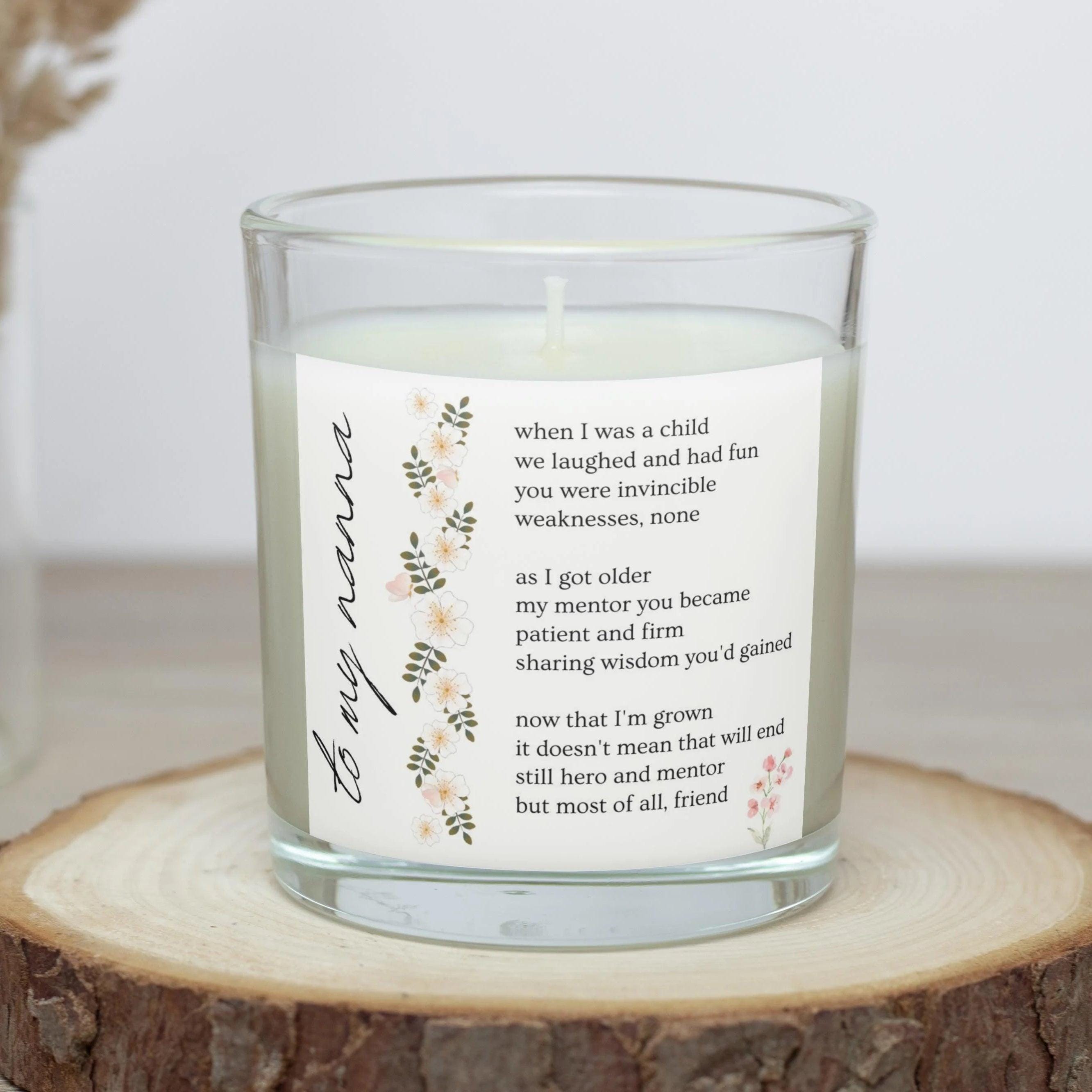 Nanna Poem Quote Personalised Candle | To my Nanna Gift | Thoughtful Gift for Nan | Cute Grandma Gift | Custom Message Poem Candle Gift Etsy
