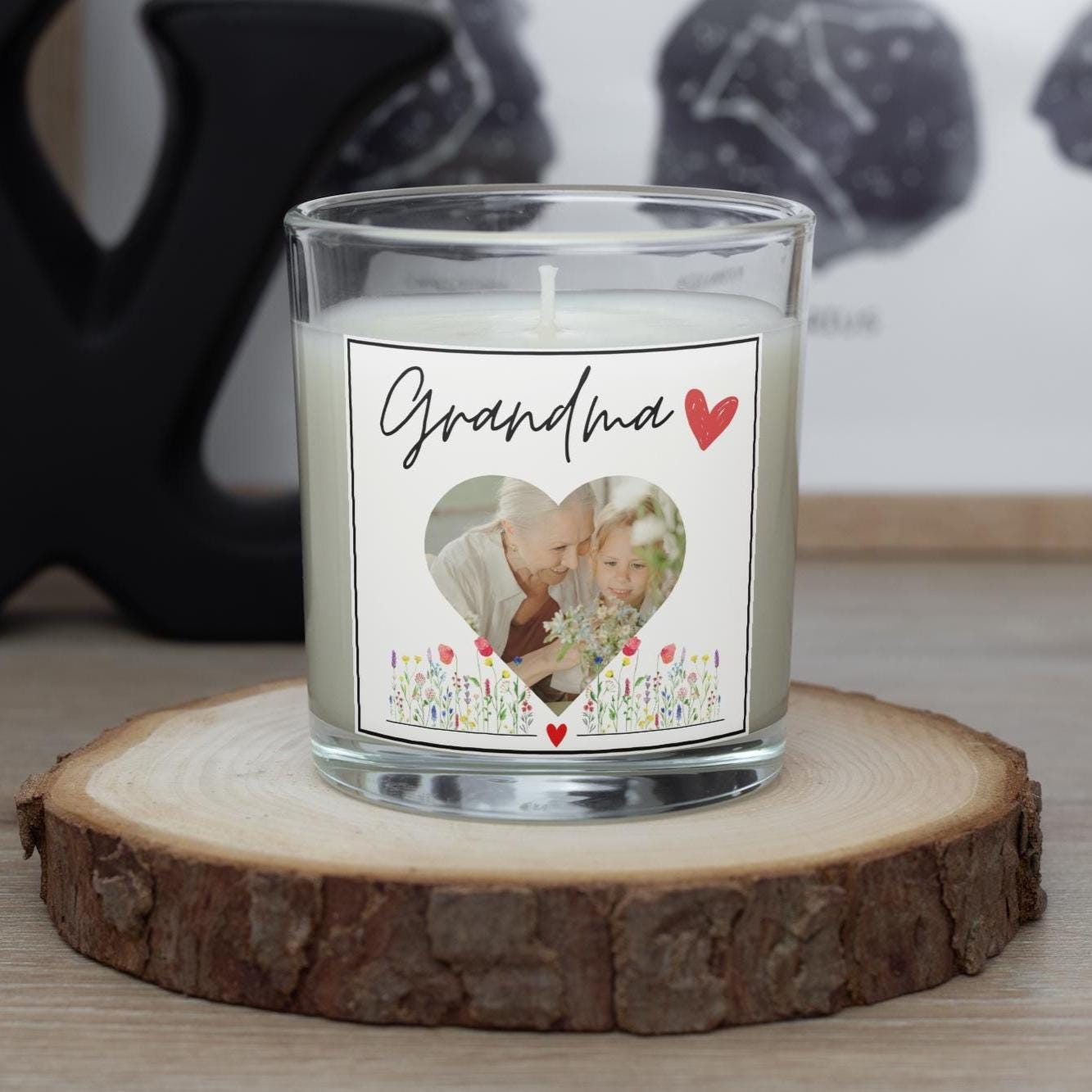 Grandma Photo Personalised Candle | Best Grandma Photo Gift | Nanna Photo Candle | Grandma Message Gifts | Grandma Christmas | Gran Birthday Etsy