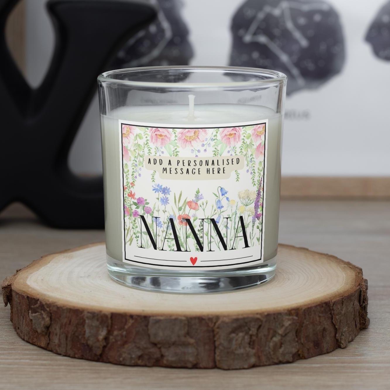 Nanna Message Personalised Candle Gift | Gift for Nanna | Nanna Flowers Message Gift | Nanna Christmas Gift | Nanna Custom Birthday Present Etsy