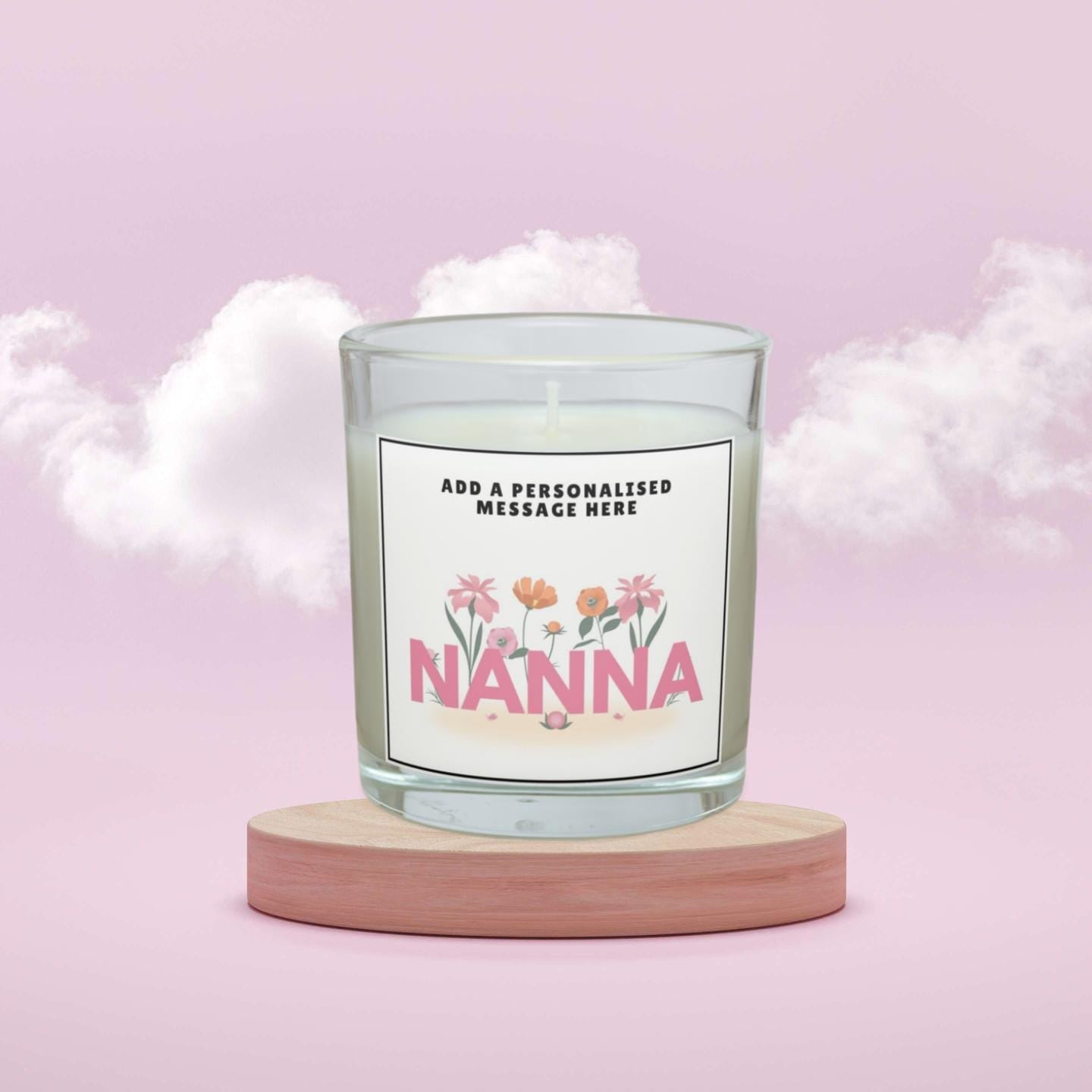 Nanna Message Flowers Personalised Candle | Gift for Nanna | Birthday Gifts for Nanna | Christmas | Custom Nanna | Nanna Message Candle Gift Etsy