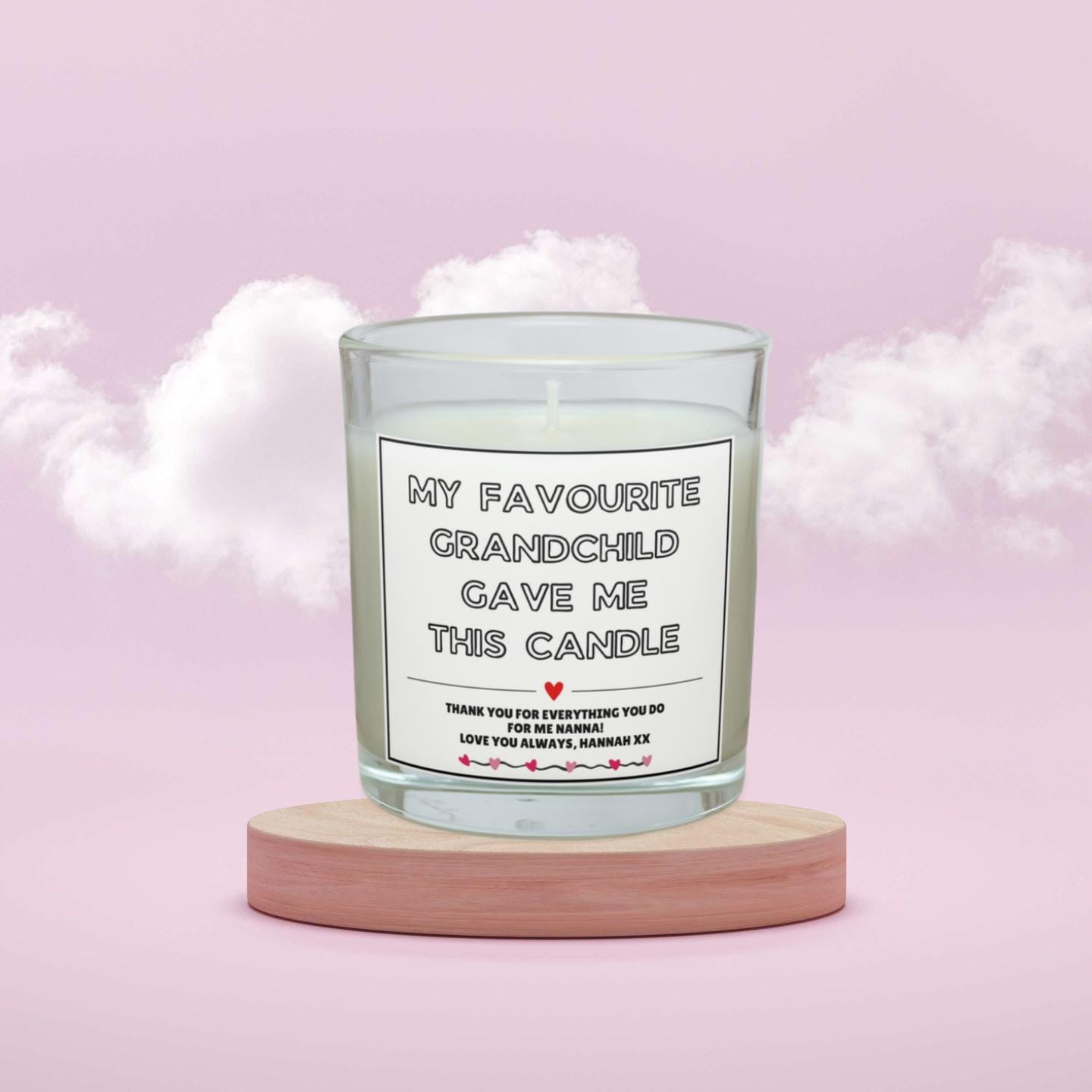 Funny Novelty Personalised Candle for Nanna | From Favourite Grandchild Gift | Novelty Nanna Message Candle | Grandma Gifts | Best Nan Gift Etsy