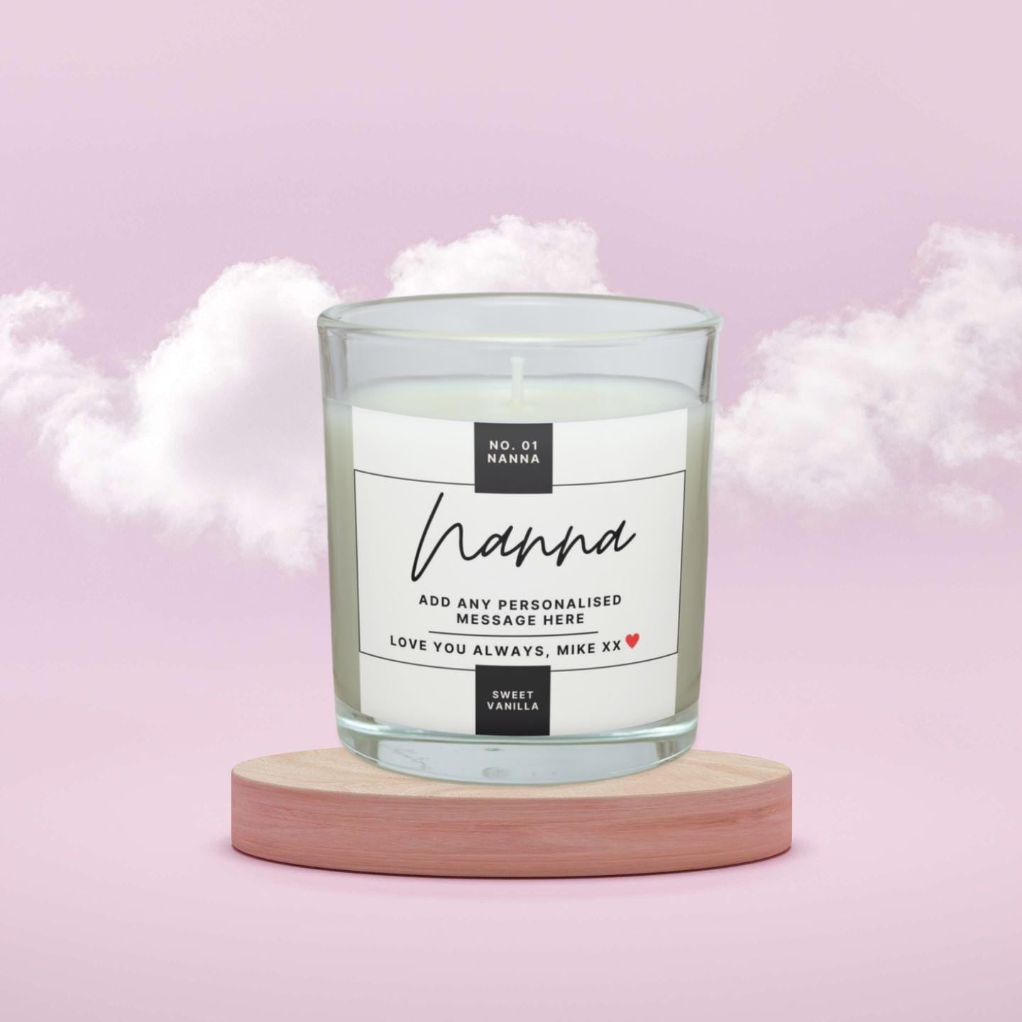 Nanna Personalised Candle Gift | Number 1 Nanna Gift | Nanna Grandma Appreciation Gift | From Grandson | From Granddaughter | Message Candle Etsy