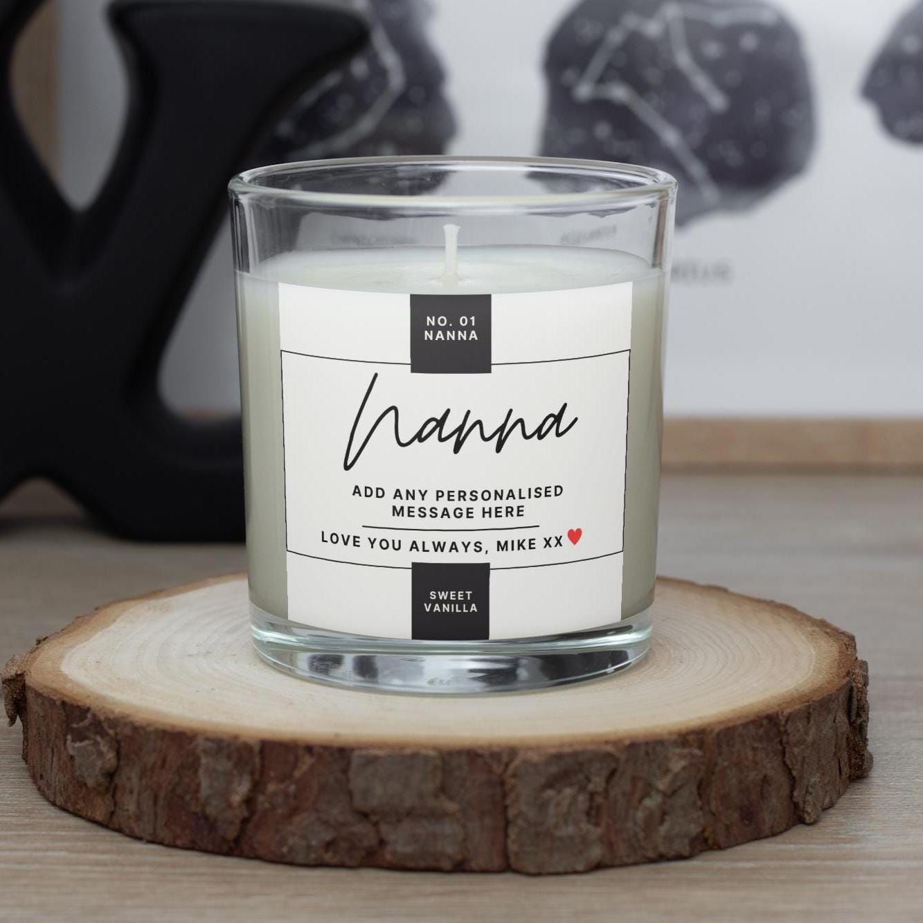 Nanna Personalised Candle Gift | Number 1 Nanna Gift | Nanna Grandma Appreciation Gift | From Grandson | From Granddaughter | Message Candle Etsy