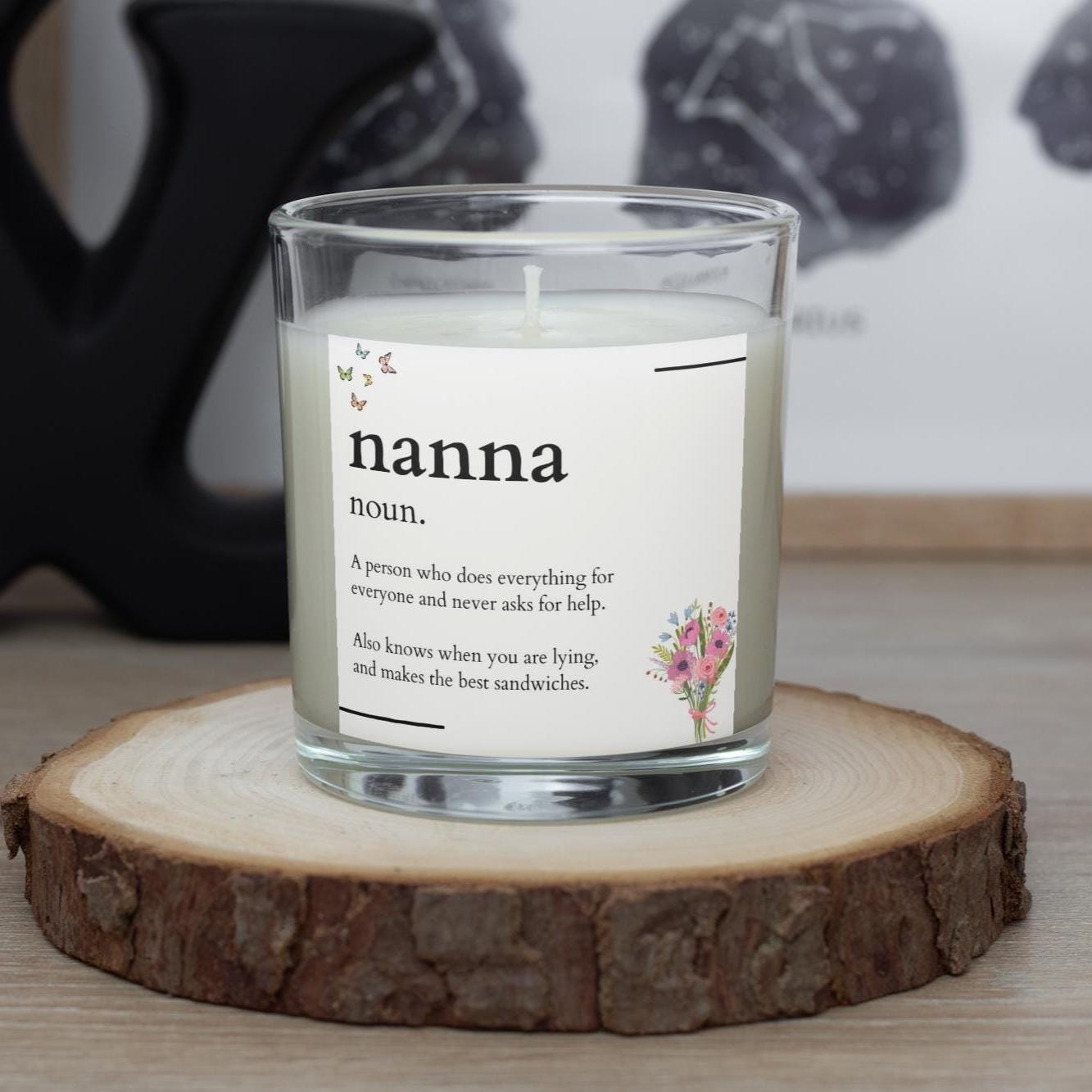 Nanna Noun Personalised Candle Gift | Nanna Noun Message | Cute Nanna Gifts | Nanna Definition | Nanna Birthday | Fun Nanna Message Gifts Etsy