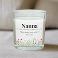 Personalised Nanna Noun Flowers Candle | Gift for Nanna | Grandma Gift | Gift for Nan | Nanny Candle | Nanna Birthday Gift | Noun Definition Etsy
