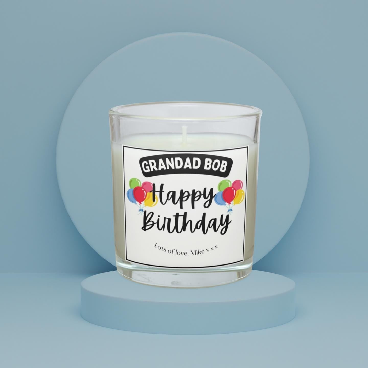 Happy Birthday Grandad Personalised Candle Gift | Grandad Name Message Birthday Gift | Birthday Gift from Grandkids | Grandad Birthday Gift Etsy