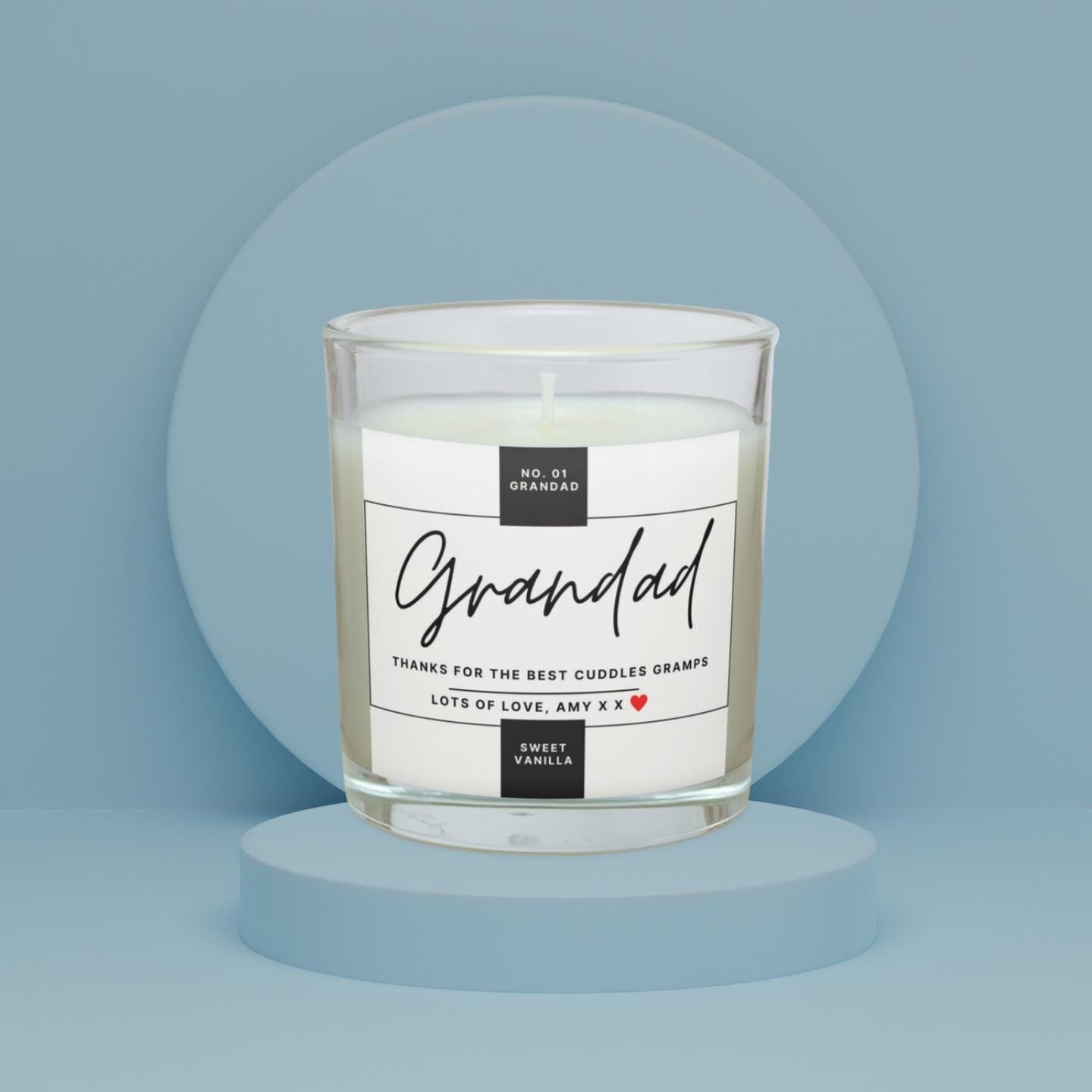 Number 1 Grandad Personalised Candle | Number One Grandad Gift | Custom Grandad Message | Birthday Gift for Grandad | Thank You Grandad Gift Etsy