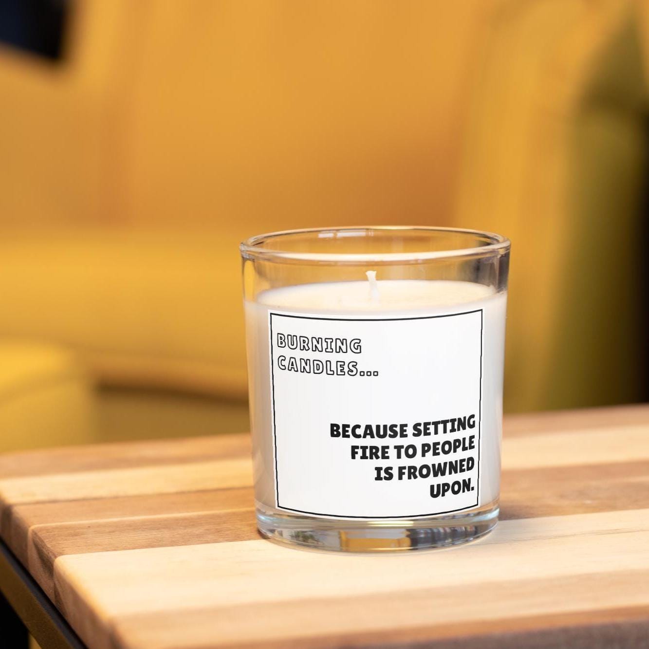 Funny Setting Fire to People Personalised Candle | Fun Novelty Message Candle | Gift for Work Friend | Funny Joke Personalised Candle Gift Etsy