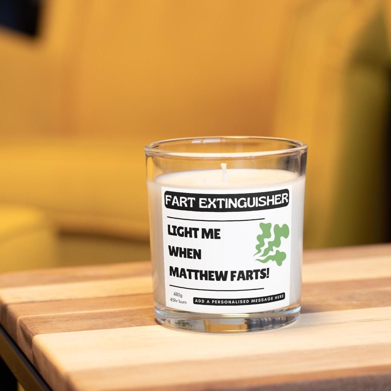 Fart Extinguisher Name Personalised Candle | Funny Fart Candle | Funny Fart Joke | Smelly Dog Fart Joke | Novelty Fart Personalised Candle Etsy