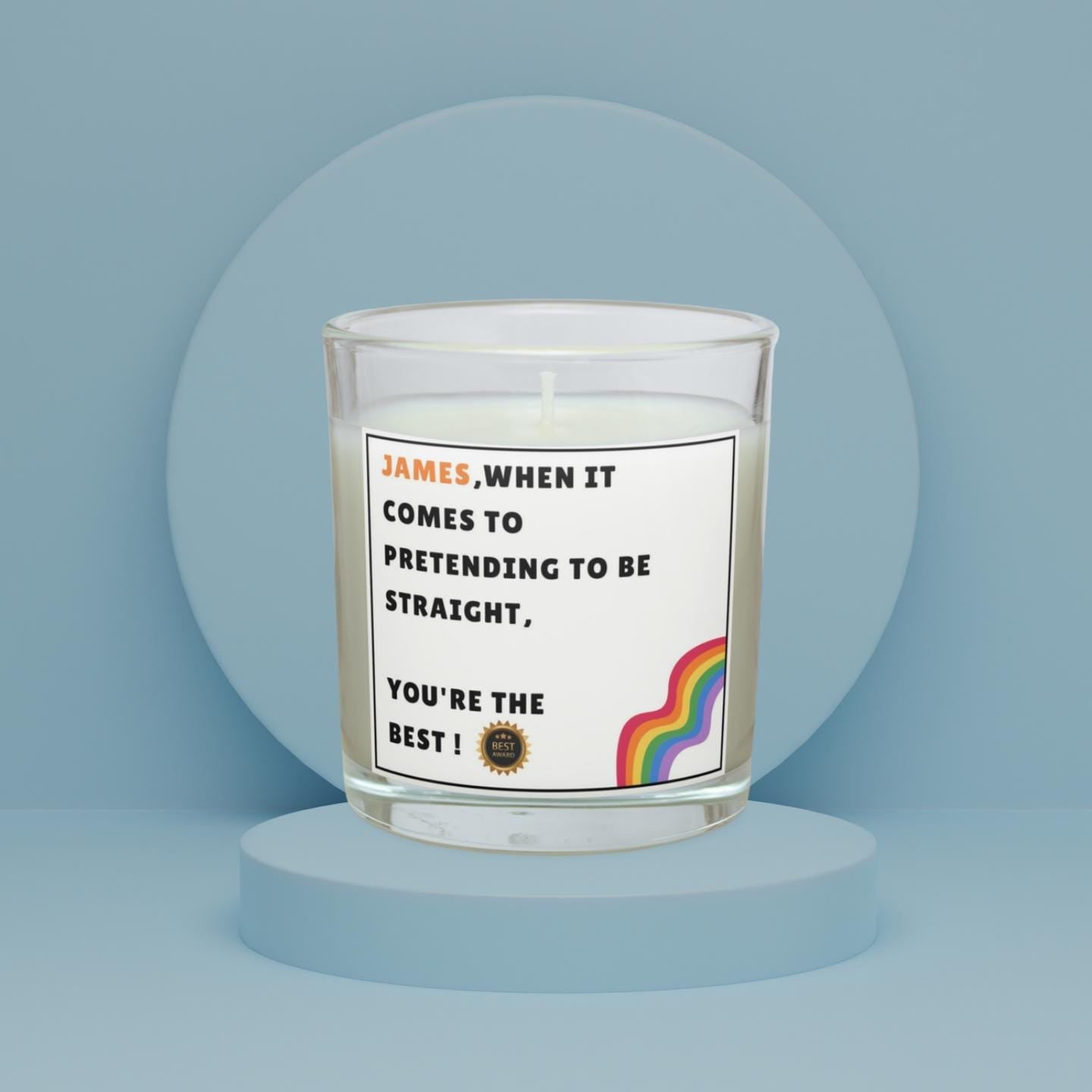 Pretending to be Straight Personalised Candle | Funny Gay Gift for Straight Friend | Novelty Secret Santa | Funny Birthday Gifts | Joke Gay Etsy
