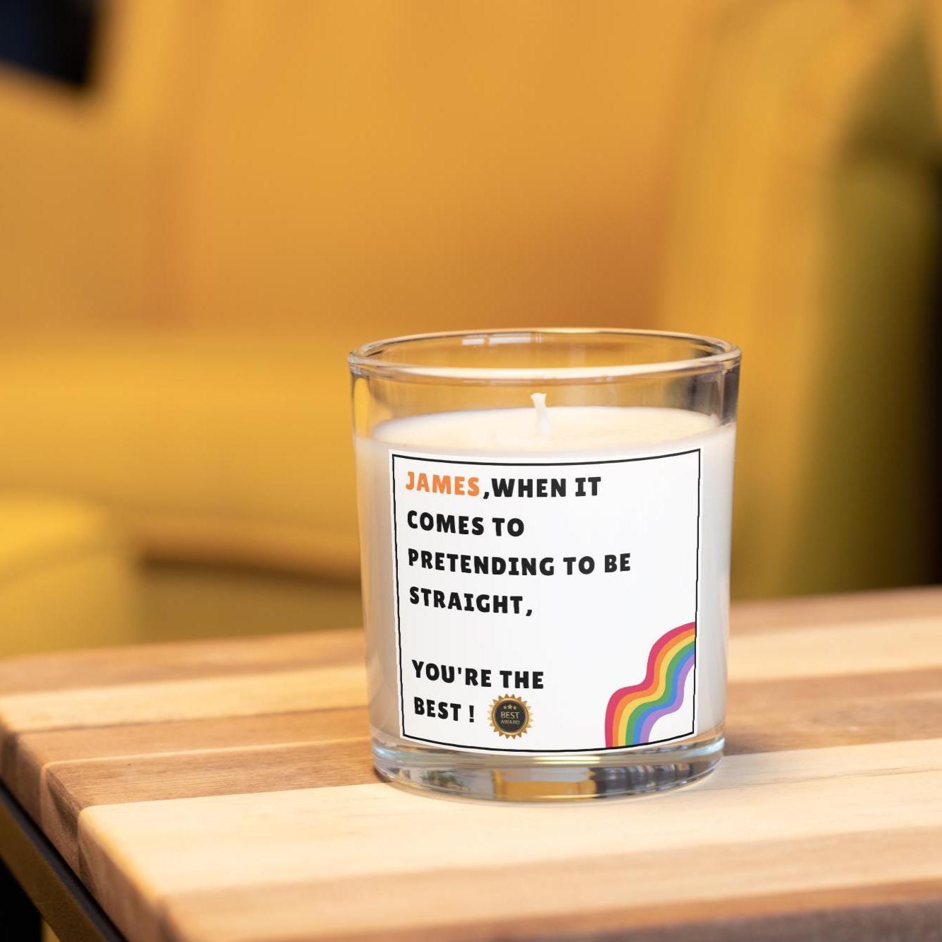 Pretending to be Straight Personalised Candle | Funny Gay Gift for Straight Friend | Novelty Secret Santa | Funny Birthday Gifts | Joke Gay Etsy