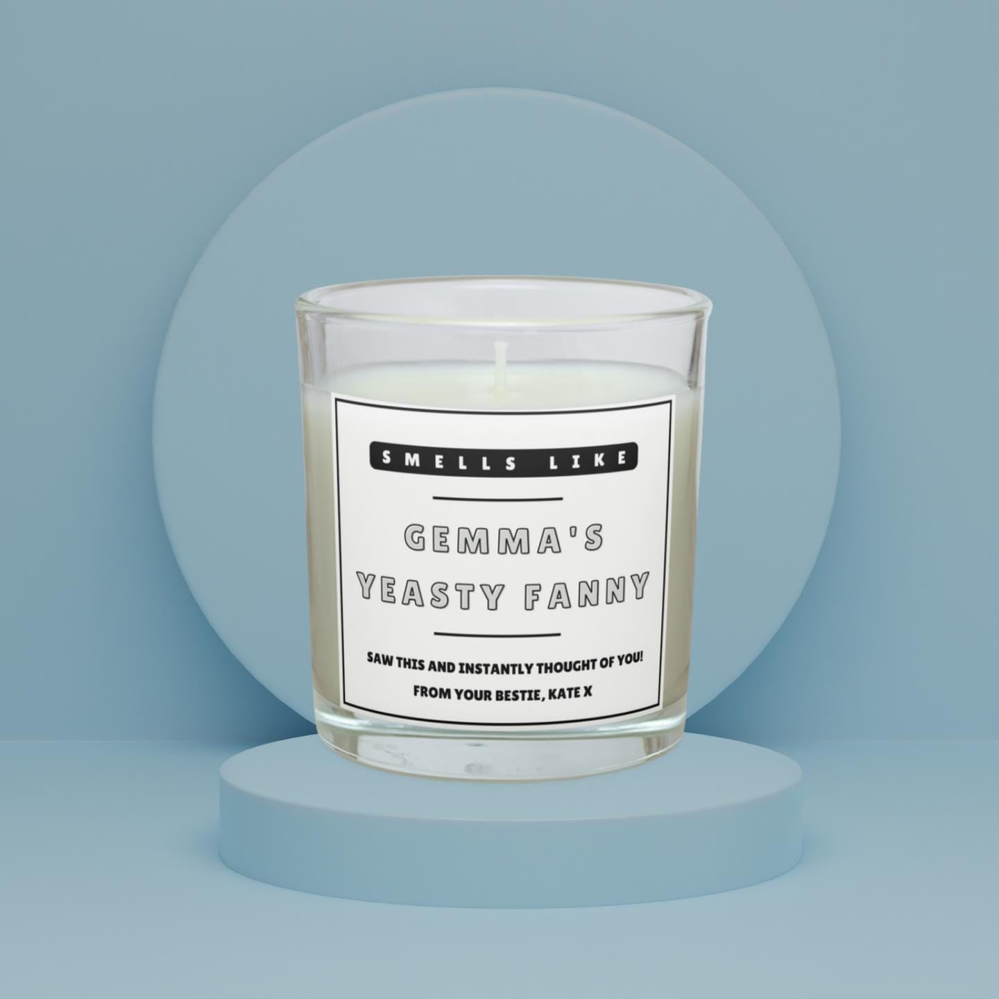 Yeasty Fanny Name Personalised Candle | Rude Candle Gift | Joke Novelty Candle | Best Friend | Work Friend | Funny Candle | Rude Adult Gift Etsy