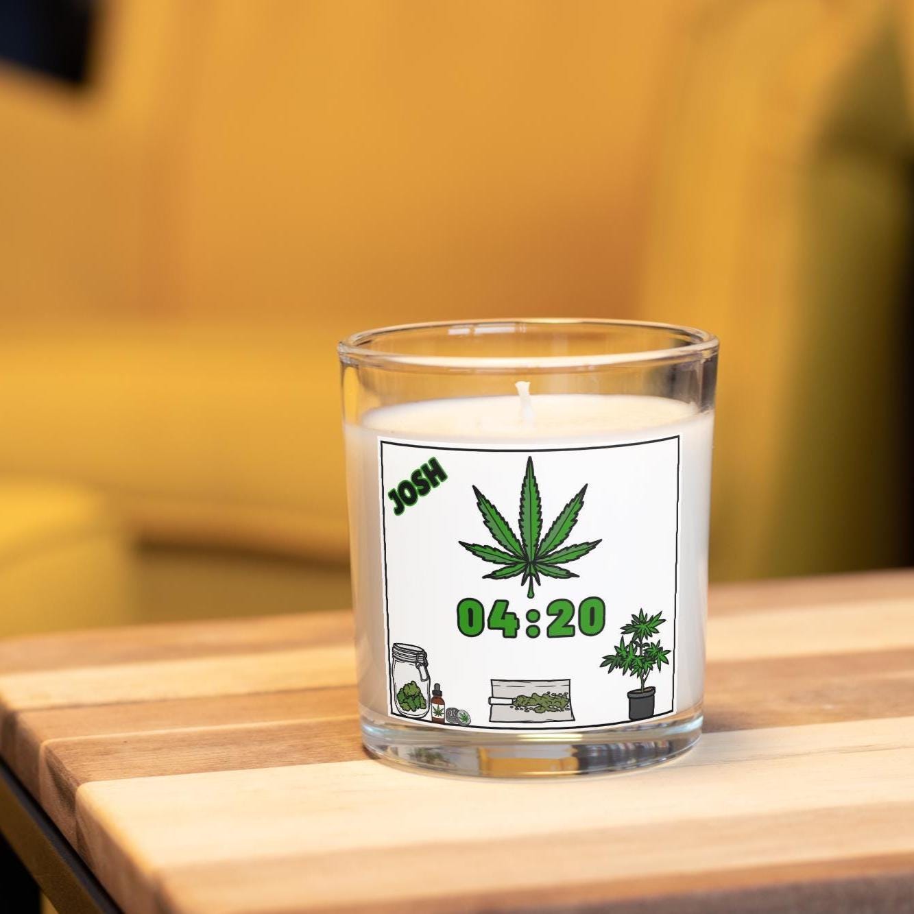 Cannabis 420 Personalised Candle | Gift for Weed Smokers | Stoner Name Gifts | 420 Club | Novelty Cannabis Gifts | Birthday | Christmas Gift Etsy