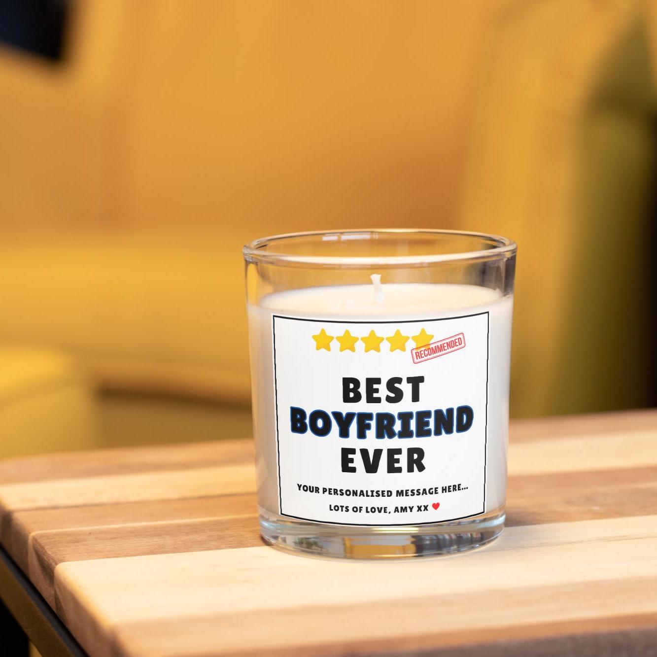 5 Star Best Boyfriend Ever Personalised Candle Gift | Funny Gifts for Boyfriend | Novelty Husband Gift | Funny Boyfriend Review Message Gift Etsy