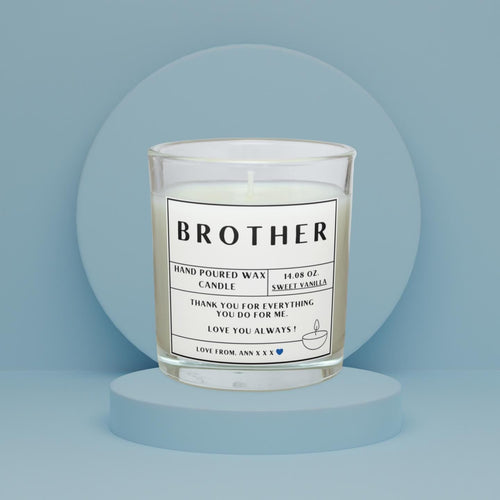 Brother Personalised Candle | Gifts for Brother | Brother Gifts | Thoughtful Brother Gift | Bro Candle | Birthday Candle | Christmas Gift Etsy