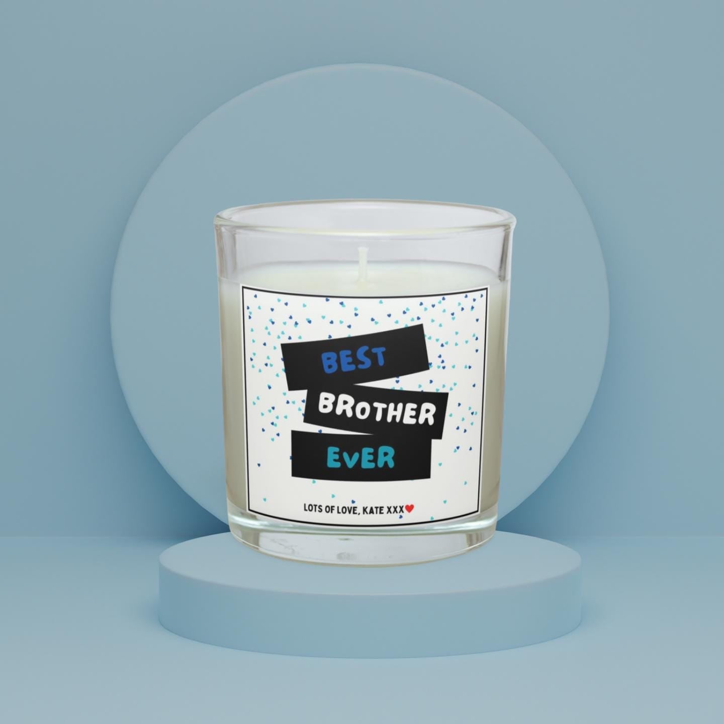Best Brother Ever Personalised Candle | Best Brother Gift | Brother Message Candle | Brother Birthday | Thank You Brother | Cute Candle Gift Etsy
