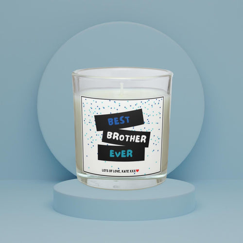 Best Brother Ever Personalised Candle | Best Brother Gift | Brother Message Candle | Brother Birthday | Thank You Brother | Cute Candle Gift Etsy