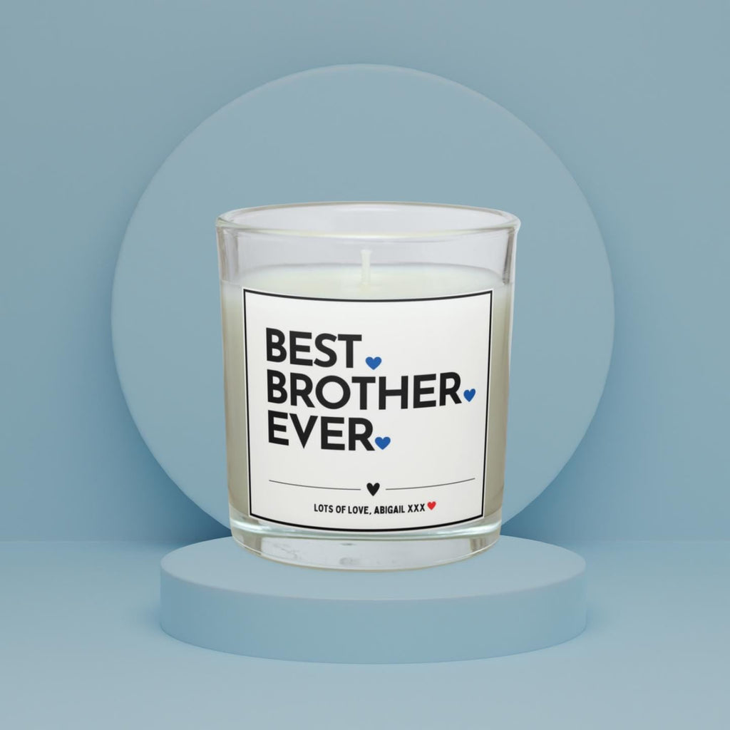 Best Bro Ever Hearts Personalised Candle | Best Brother Gift | Message Gift for Brother | Brother Candle | Birthday Gift | Christmas Gift Etsy