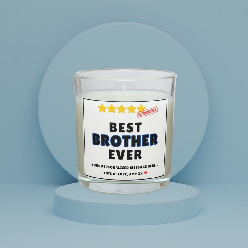 Best Brother Ever 5-Stars Review Personalised Candle | Novelty Best brother Ever Review | Brother Birthday | Thank You Brother Candle Gift Etsy