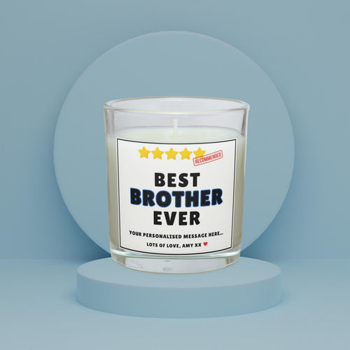 Best Brother Ever 5-Stars Review Personalised Candle | Novelty Best brother Ever Review | Brother Birthday | Thank You Brother Candle Gift Etsy