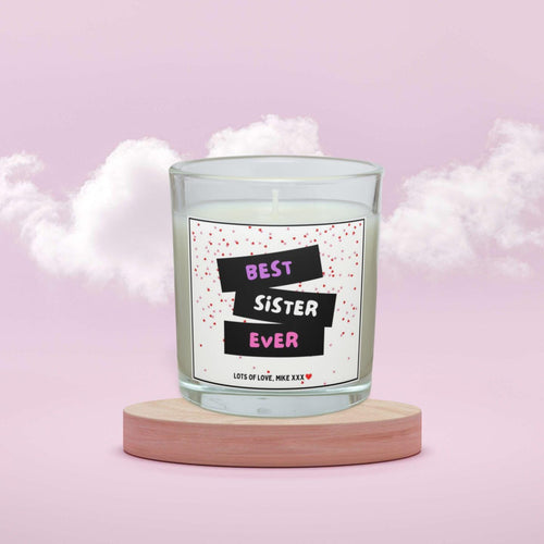 Best Sister Ever Personalised Candle | Best Sister Hearts Message Gift | Message Candle for Sister | Sister Birthday | Thank You Sister Gift Etsy