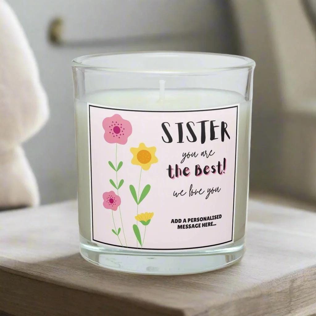 The Best Sister Personalised Candle | Sister You're the Best Gift | Custom Message Sister Candle Gift | Sister Christmas | Sister Birthday Etsy