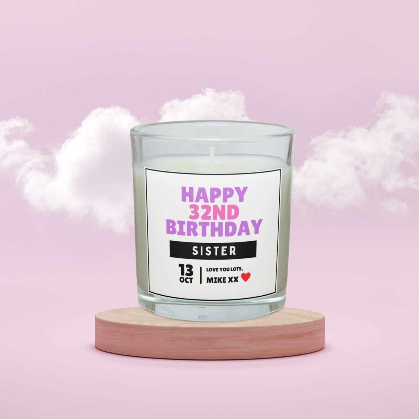 Happy Birthday Sister Age Personalised Candle | Sister 18th | 21st | 30th | 40th | Sister Milestone Birthday Candle Gift | Custom Message Etsy