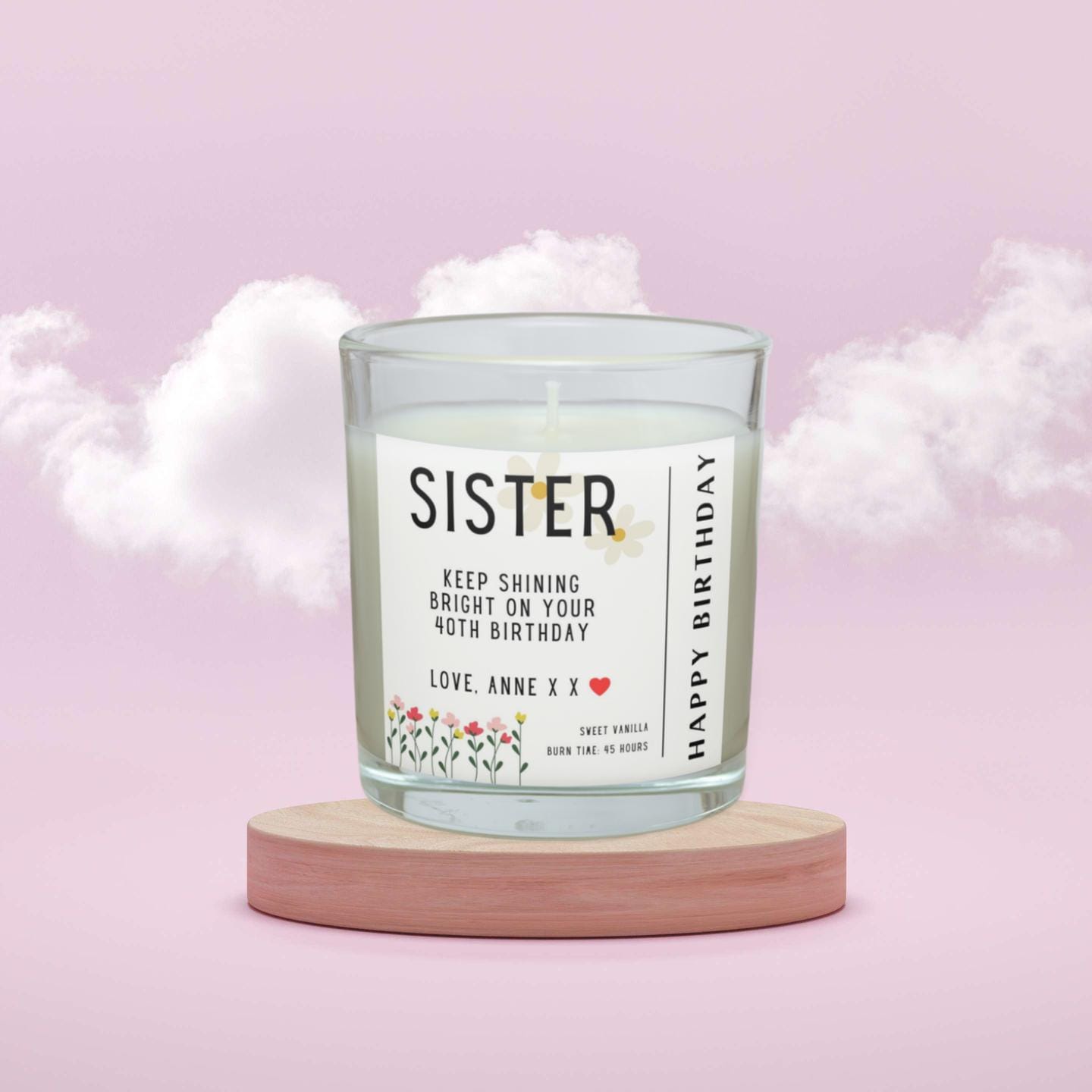 Happy Birthday Sister Personalised Candle | Sister Birthday Gift | Birthday Candle for Sister | Best Gift for Sister Birthday | Custom Gift Etsy
