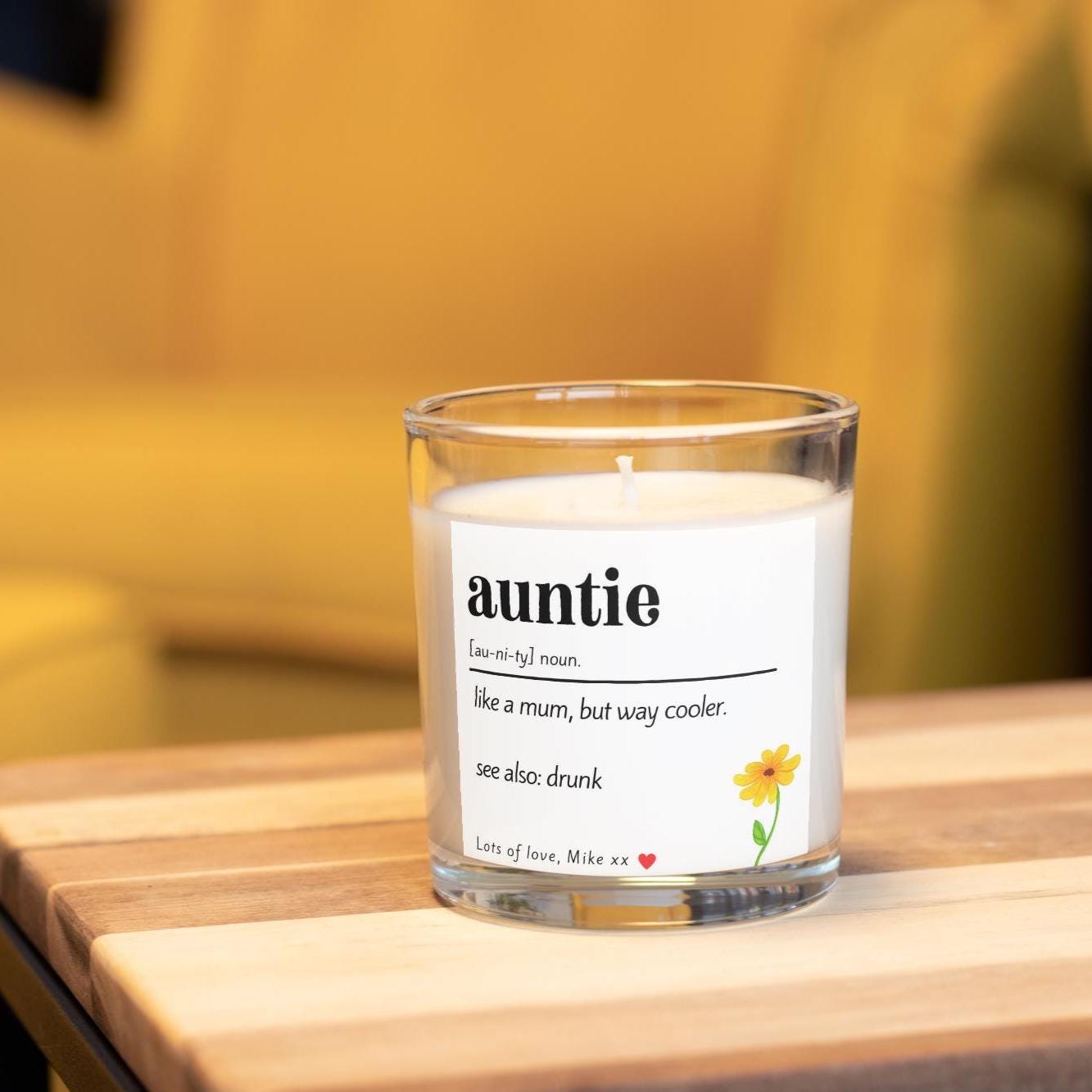 Auntie Noun Personalised Candle Gift | Funny Auntie Noun Gift | Auntie Noun Message Gift | Auntie Birthday | Thoughtful Aunty Message Gift Etsy