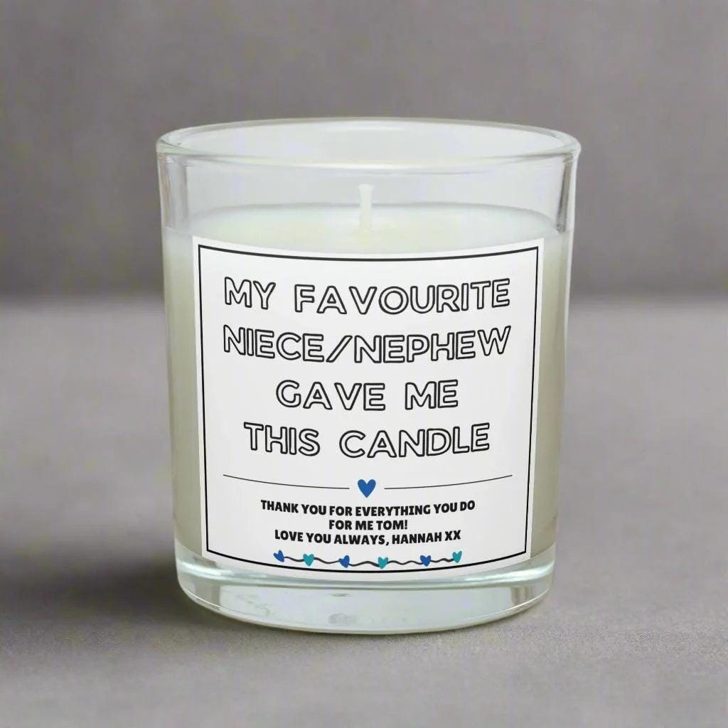 Favourite Uncle Personalised Candle | From Niece Nephew Gift | Gift for Uncle | Best Uncle Gift | Funny Uncle Gift | Message Gift for Uncle Etsy