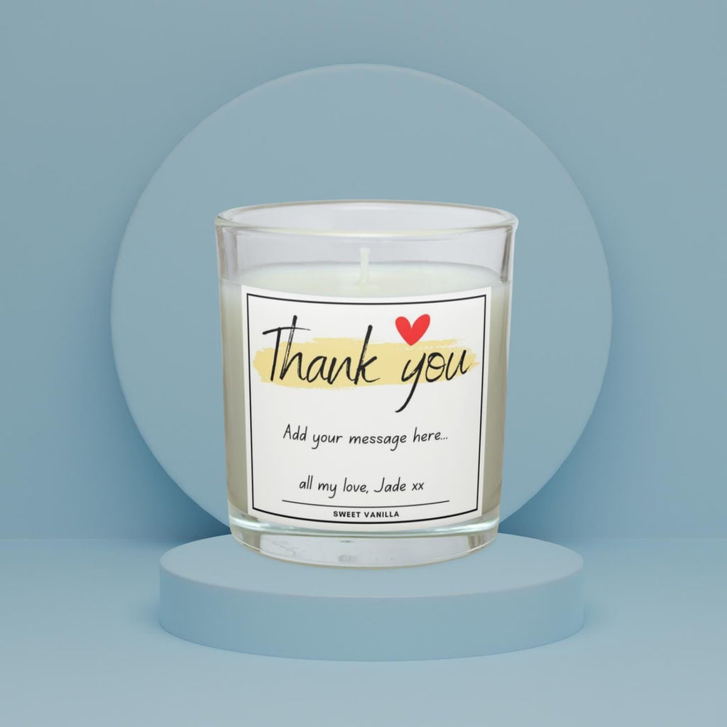 Thank You Personalised Candle | Thank You Gift | Pretty Thank you Gift | Thoughtful Thank You Gift | Gratitude Message Gift | Than You Gifts Etsy