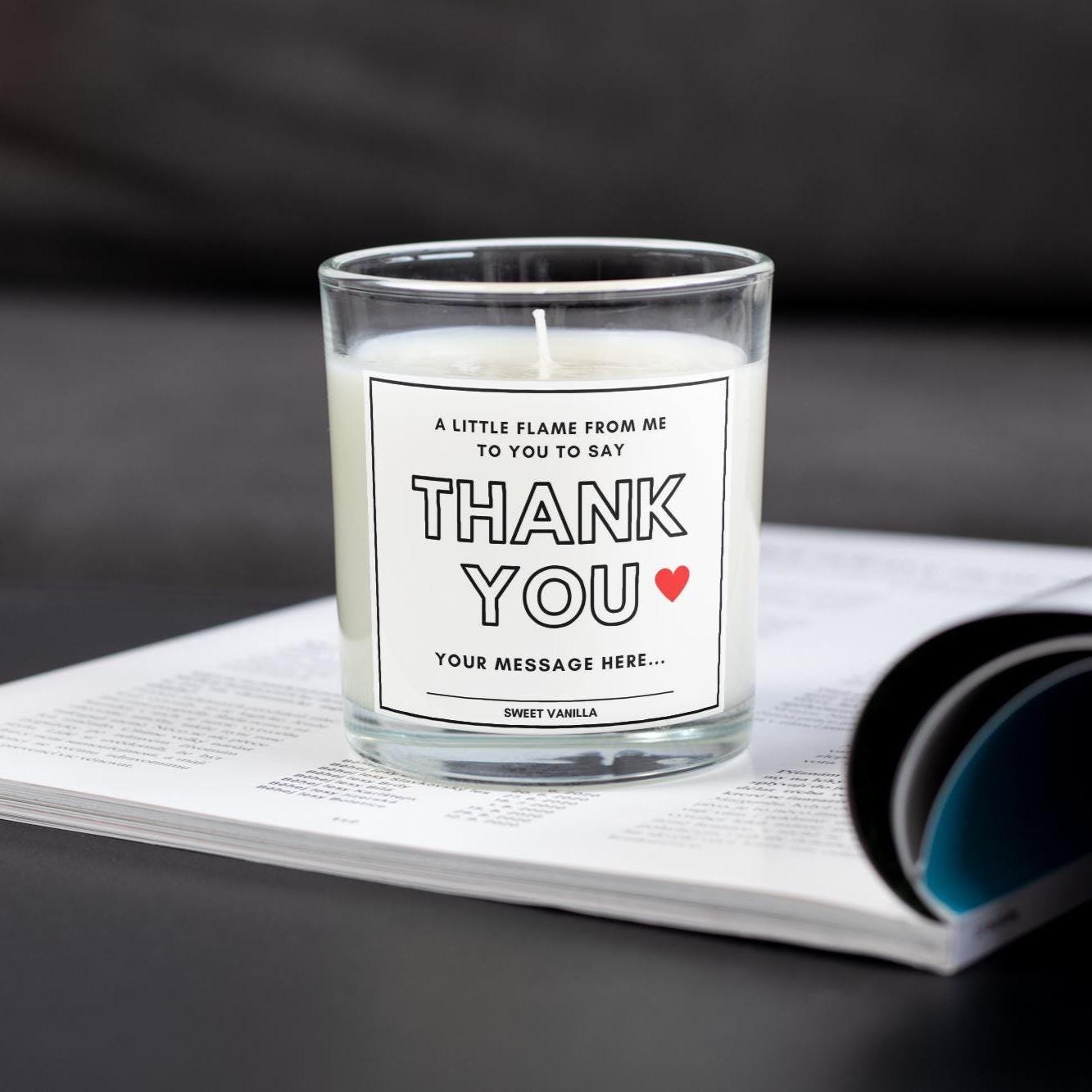 From Me To You Thank You Candle | Gift for Her | Appreciation Gift | Me to You Thank You | Thank You Heart Gift | Best Thank You Candle Gift Etsy