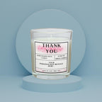 Thank You Candle – Personalised Pink Floral Panel Design – additional product view 2