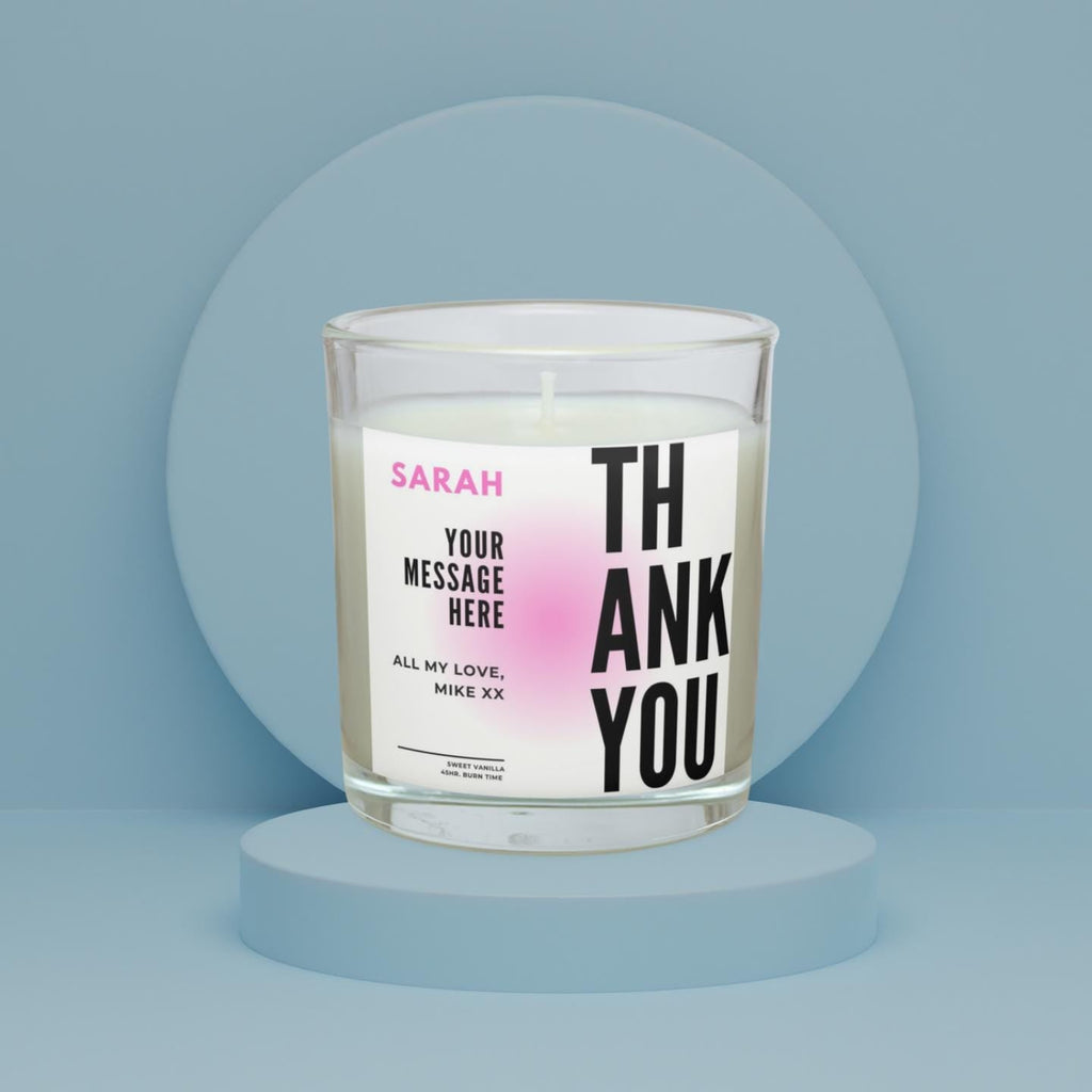Thank You Gift for Her | Personalised Candle | Name Message Gift | Appreciation Candle | Thank You Present for Her | Personalised Thank You Etsy