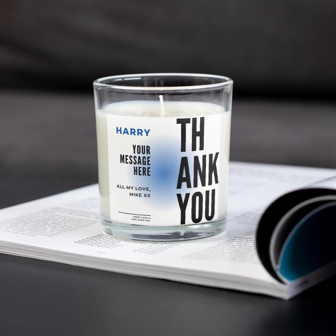 Thank You Gift for Him | Thank You Candle Gift | Thank You Gift for Him | Masculine Thank You Present | Son | Dad | Brother | Thank You Gift Etsy