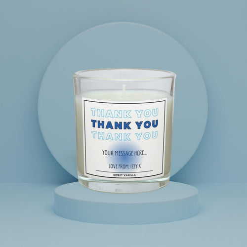 Blue Thank You Gift for Him | Personalised Thank You Candle | Thank You Brother | Thank You Husband | Son Gift | Thank You Friend Candle Etsy