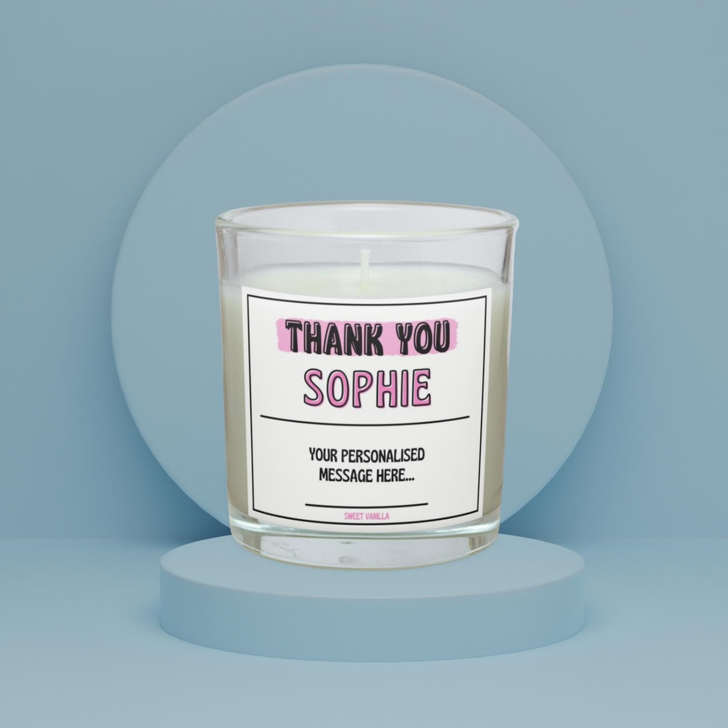 Pink Thank You Name Gift for Her | Personalised Thank You Candle | Cute Appreciation Candle Gift | Thank You Name Gift for Her | Thank You Etsy