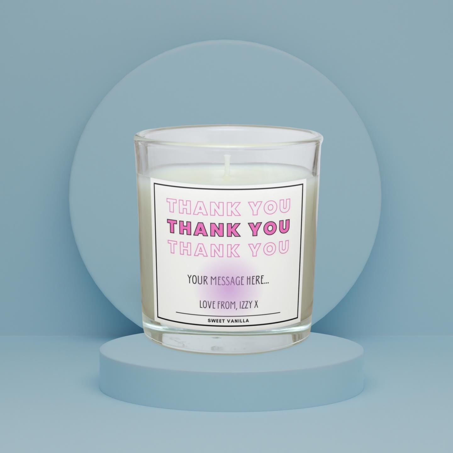 Pink Thank You Gift for Her | Personalised Thank You Candle | Best Thank You Gift for Her | Thoughtful Gift for Her | Special Thank You Gift Etsy