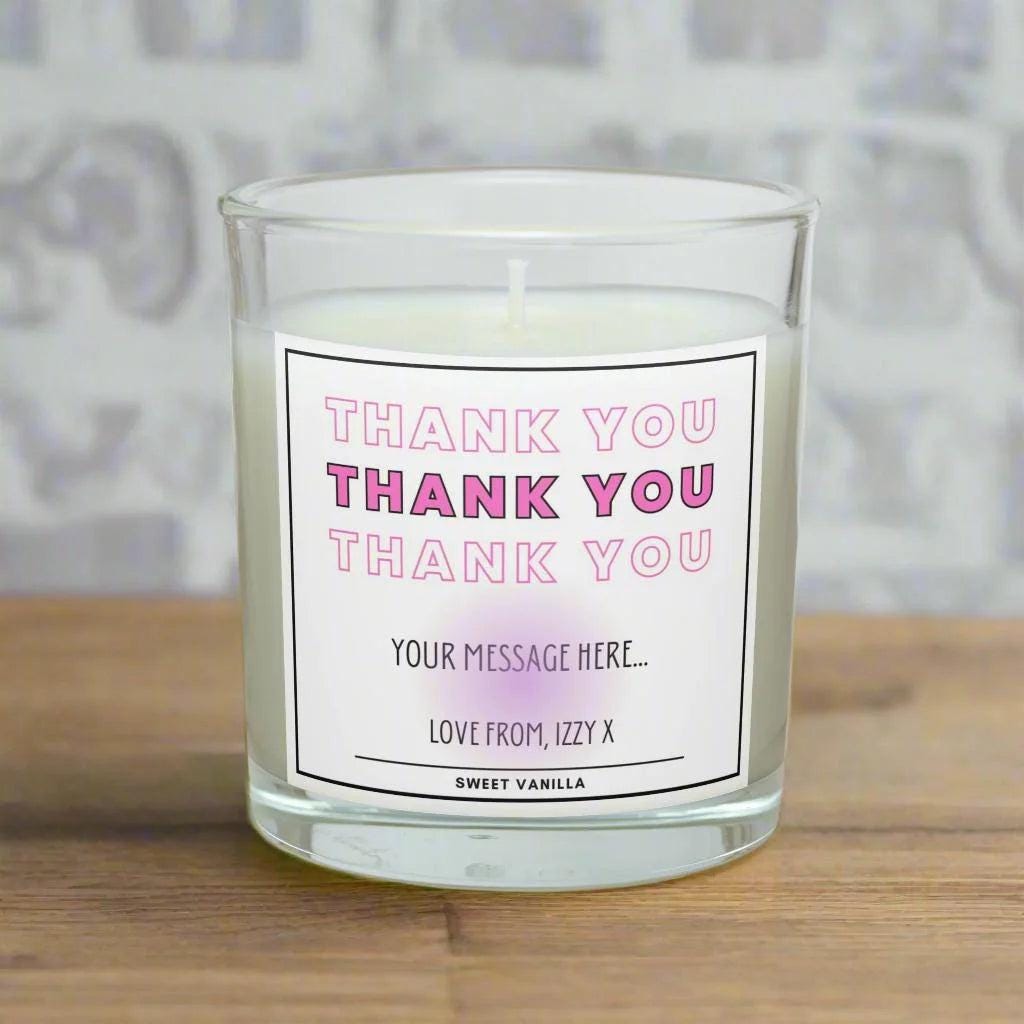 Pink Thank You Gift for Her | Personalised Thank You Candle | Best Thank You Gift for Her | Thoughtful Gift for Her | Special Thank You Gift Etsy