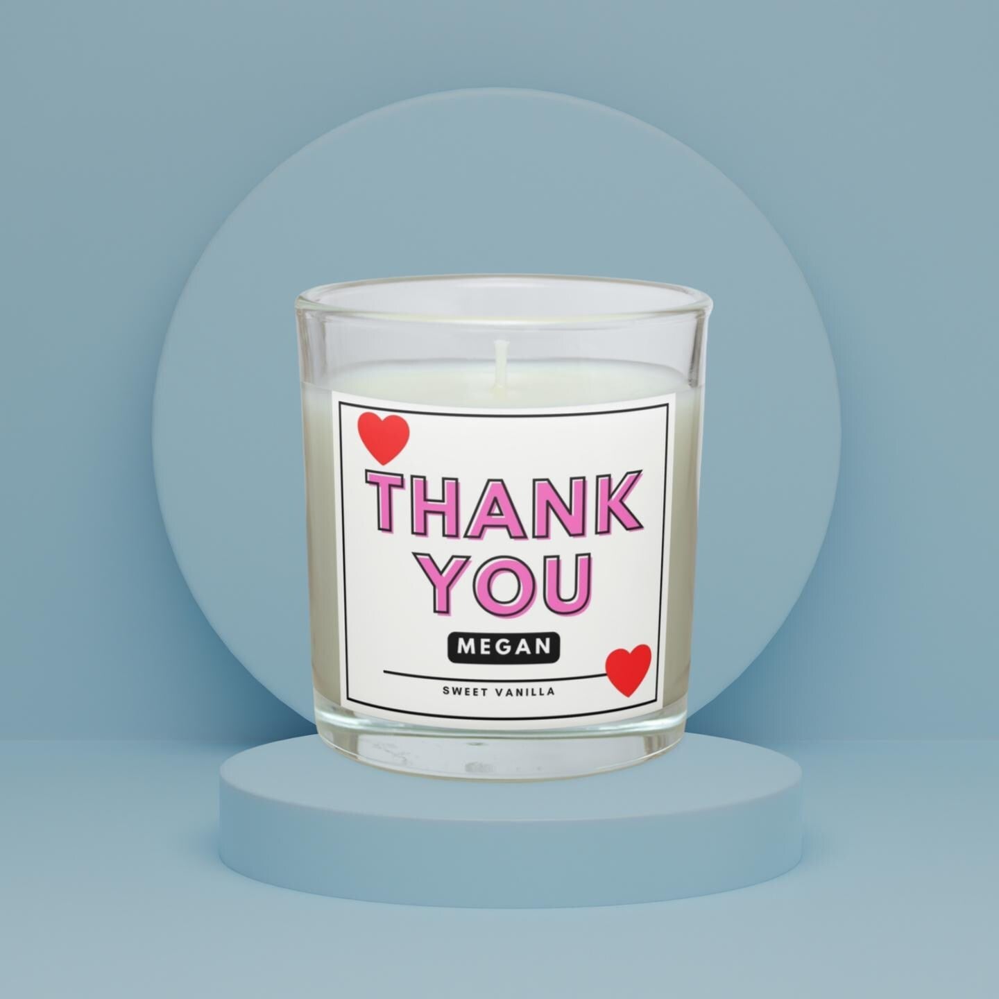 Thank You Personalised Candle | Gift for Her | Appreciation Gift for Her | Pink Thank You Hearts Candle Gift | Gift for Girlfriend | Thanks Etsy