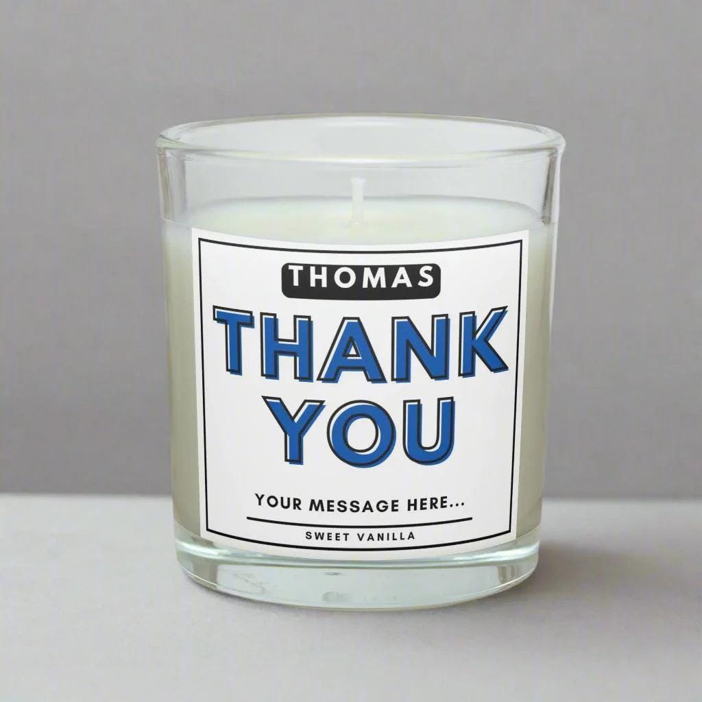 Thank You Name Personalised Candle Gift | Best Thank You Gifts for Him | Personalised Thank You Message | Appreciation Candle Gift for Him Etsy