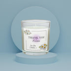 Thank You Name Message Gift for Her | Personalised Thank You Candle | Elegant Appreciation Candle Gift for her | Flowers Message Candle Gift Etsy