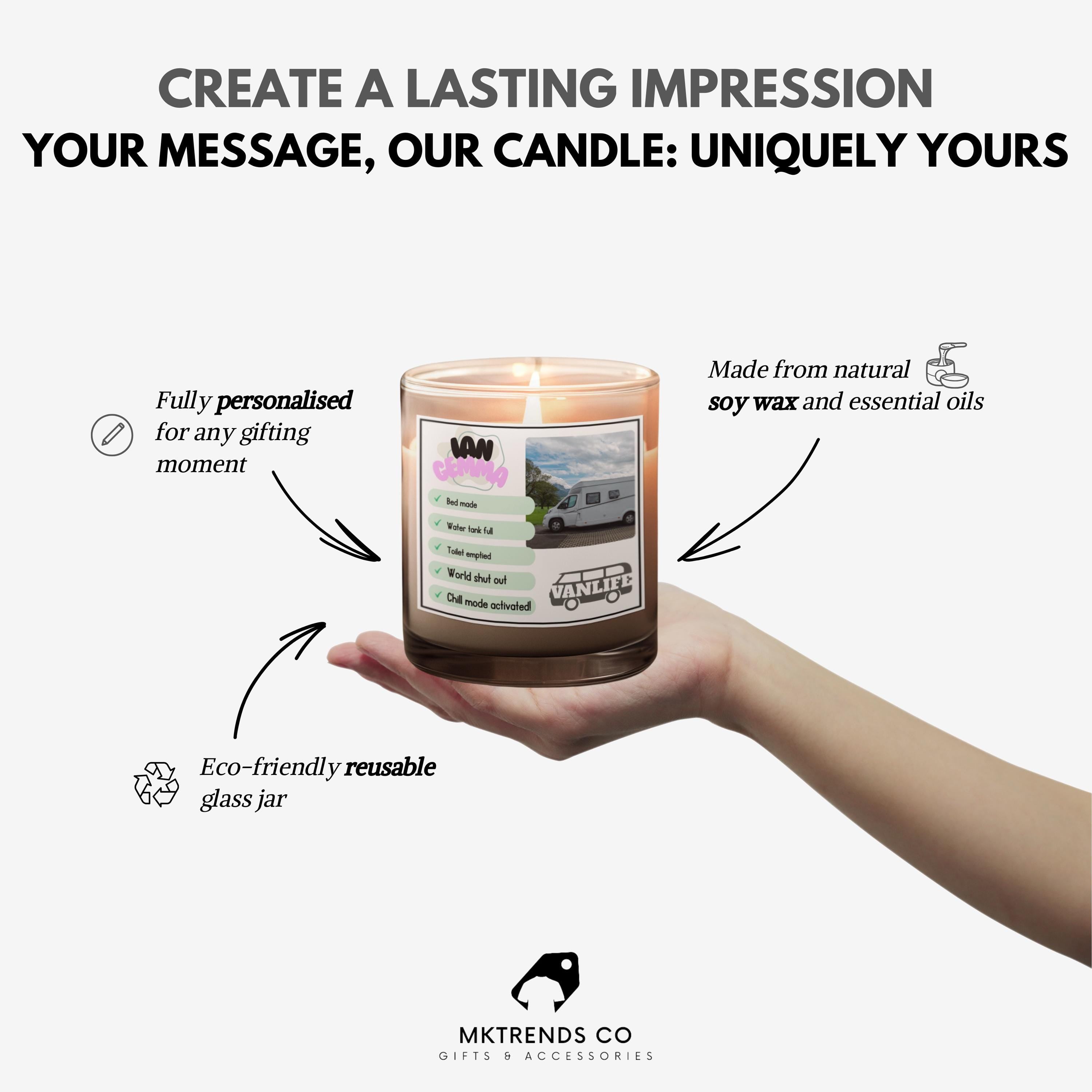 Motorhome Checklist Personalised Photo Candle | Vanlife gift | Campervan Gift | Motor homing | Motorhome decoration | Vanlife Travel candle Etsy